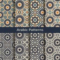 Set of eight seamless vector arabic geometric patterns. design for packaging, covers, interiors